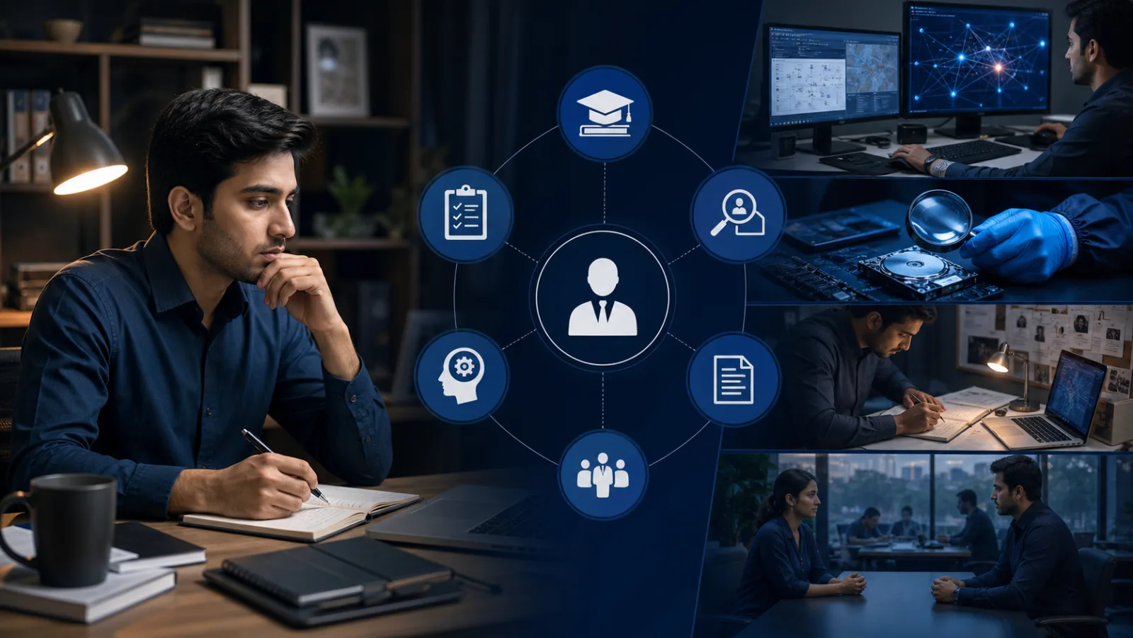 Pakistani candidate studying investigation, digital forensics and public-service career pathways