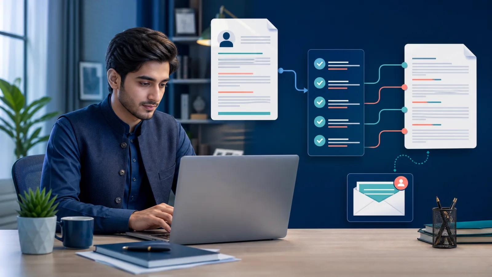 Pakistani applicant mapping employer requirements to evidence in a professional cover letter
